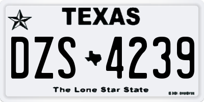 TX license plate DZS4239