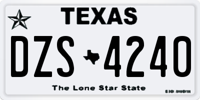 TX license plate DZS4240