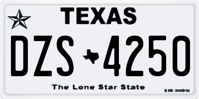 TX license plate DZS4250