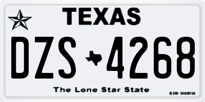 TX license plate DZS4268