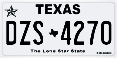 TX license plate DZS4270