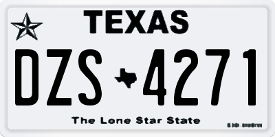 TX license plate DZS4271