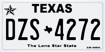 TX license plate DZS4272