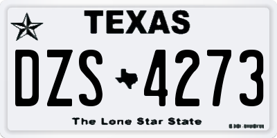 TX license plate DZS4273