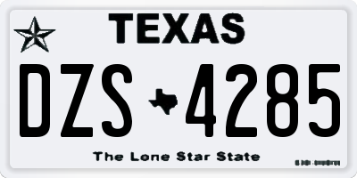TX license plate DZS4285