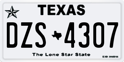TX license plate DZS4307