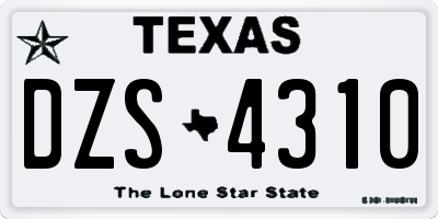 TX license plate DZS4310