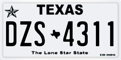 TX license plate DZS4311