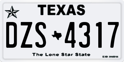 TX license plate DZS4317