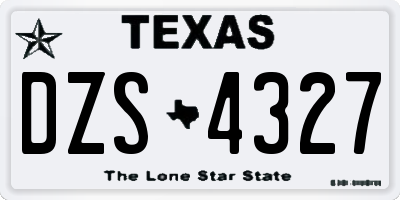 TX license plate DZS4327