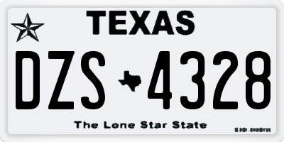 TX license plate DZS4328