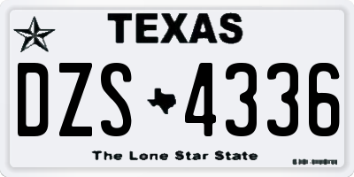 TX license plate DZS4336