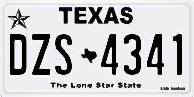 TX license plate DZS4341