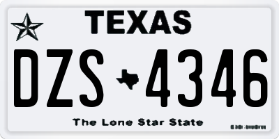 TX license plate DZS4346