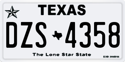 TX license plate DZS4358