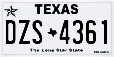 TX license plate DZS4361