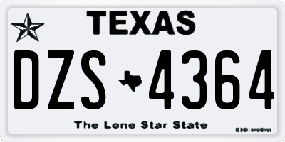 TX license plate DZS4364