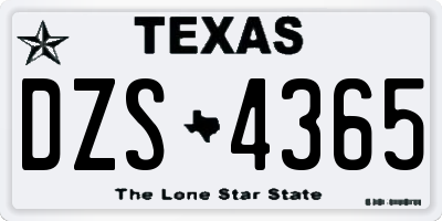 TX license plate DZS4365