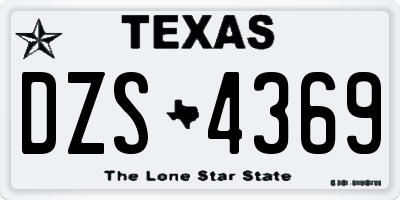 TX license plate DZS4369