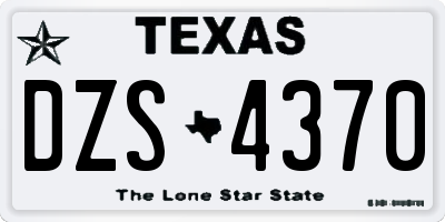 TX license plate DZS4370