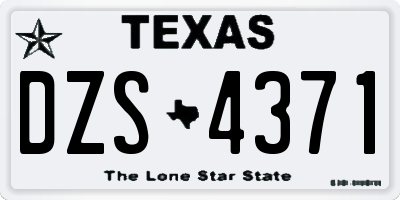 TX license plate DZS4371