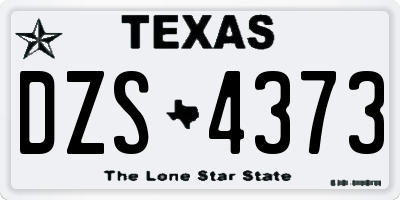 TX license plate DZS4373