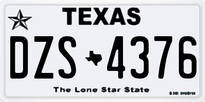 TX license plate DZS4376