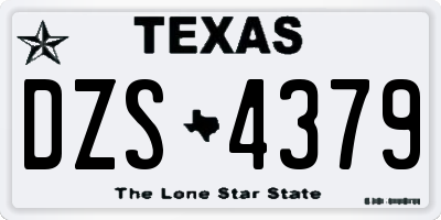 TX license plate DZS4379