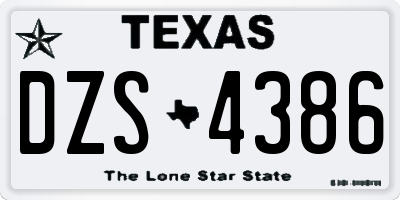 TX license plate DZS4386