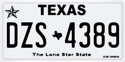 TX license plate DZS4389