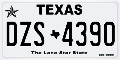 TX license plate DZS4390