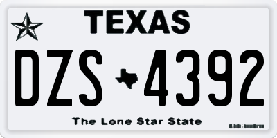TX license plate DZS4392