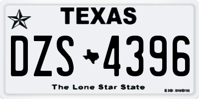 TX license plate DZS4396