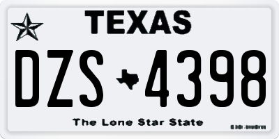TX license plate DZS4398
