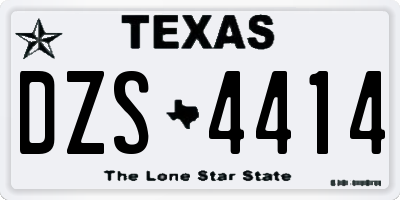 TX license plate DZS4414