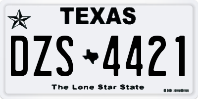 TX license plate DZS4421