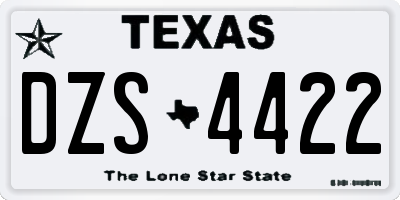 TX license plate DZS4422