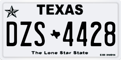 TX license plate DZS4428