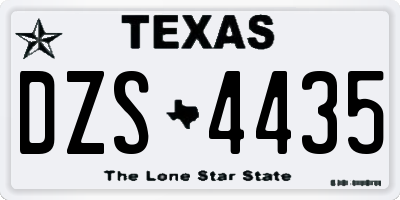 TX license plate DZS4435