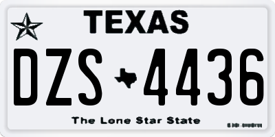 TX license plate DZS4436