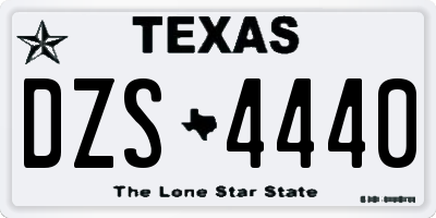 TX license plate DZS4440
