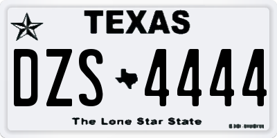 TX license plate DZS4444