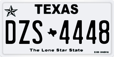 TX license plate DZS4448