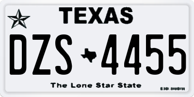 TX license plate DZS4455