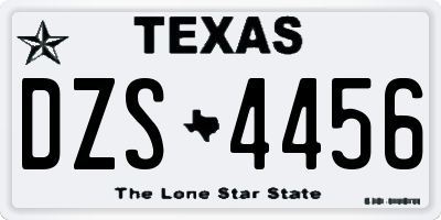 TX license plate DZS4456