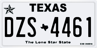 TX license plate DZS4461