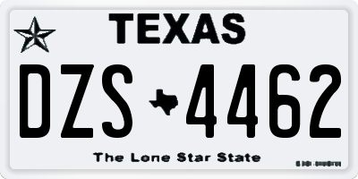TX license plate DZS4462