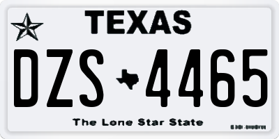 TX license plate DZS4465