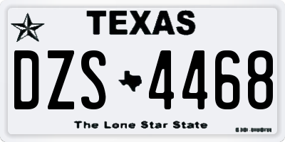 TX license plate DZS4468