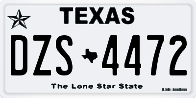 TX license plate DZS4472